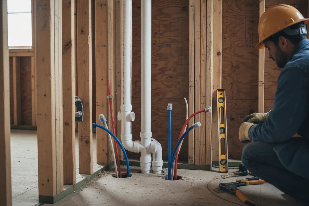 Drain and supply rough-in during Leak Detection in Hudson